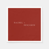 ボヘミアンテラコッタ結婚のミニマリストシモダンック スタンダードカクテルナプキン (正面)