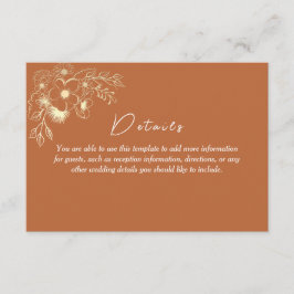 ボヘミアンテラコッタ結婚の詳細 エンクロージャーカード