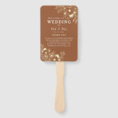 ボヘミアンテラコッタ結婚式プログラム ハンドファン (正面)