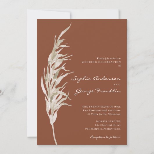 ボヘミアンテラコッタ結婚式招待状と写真 招待状 (正面)