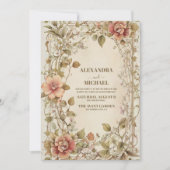 ボヘミアンテラコッタ クラシック トレンディー ウェディング 招待状 (正面)