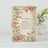 ボヘミアンテラコッタ クラシック トレンディー ウェディング 招待状 (スタンド正面)