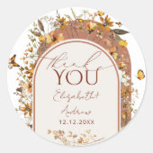 ボヘミアンテラコッタ ワイルドフラワーズ アーチ ウェディング ラウンドシール (正面)