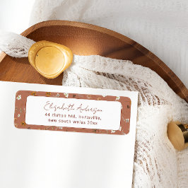 ボヘミアンテラコッタ ワイルドフラワーズ ブライダルシャワー ラベル