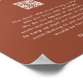 ボヘミアンテラコッタQRコード結婚のハネムーン基金 ポスター (角)