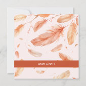 ボヘミアンテントワイルドフラワー結婚ズサンキューカード サンキューカード (裏面)