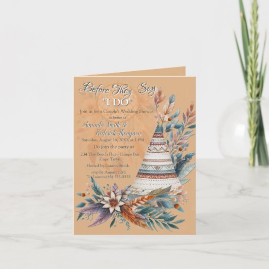 ボヘミアンテーマのドリームキャッチャー 招待状 (正面)