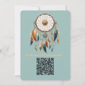 ボヘミアンテーマのドリームキャッチャー 招待状 (裏面)