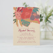 ボヘミアンテーマのフローラ招待状ブライダルシャワー 招待状 (スタンド正面)