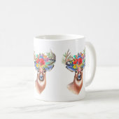 ボヘミアンテーマ威厳のあるスタグコーヒーマグ コーヒーマグカップ (正面右)