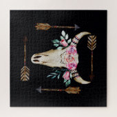 ボヘミアンディアースカルウォーターカラーアート ジグソーパズル (横)