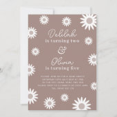 ボヘミアンデイジーフォトジョイント誕生日招待状 招待状 (正面)