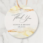 ボヘミアンデザートウォーターカラー結婚式感謝祭 フェイバータグ (正面)