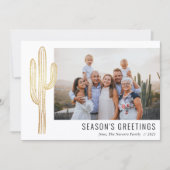 ボヘミアンデザートカクタスファミリーフォトホリデーカード シーズンカード (正面)