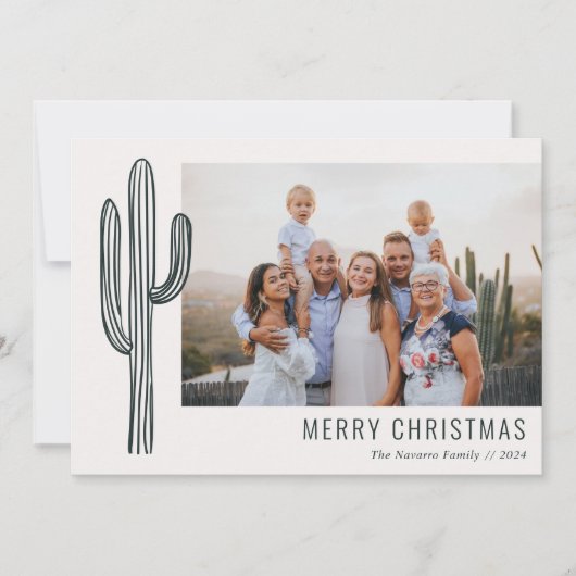 ボヘミアンデザートカボスファミリーフォトホリデーカード シーズンカード (正面)