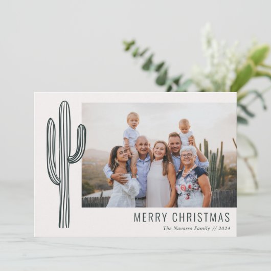 ボヘミアンデザートカボスファミリーフォトホリデーカード シーズンカード (スタンド正面)