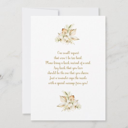 ボヘミアンデザートベビーシャワーガール招待状 招待状 (裏面)