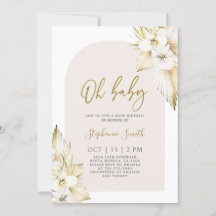 ボヘミアンデザートベビーシャワーガール招待状