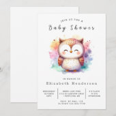 ボヘミアンデジタルオウルベイビーシャワー 招待状 (正面/裏面)