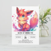 ボヘミアンデジタルキツネ誕生日 招待状 (スタンド正面)