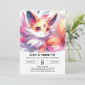 ボヘミアンデジタルキツネ誕生日 招待状 (スタンド正面)