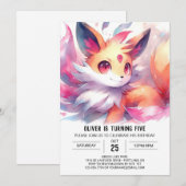 ボヘミアンデジタルキツネ誕生日 招待状 (正面/裏面)