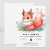 ボヘミアンデジタルフォックスバースデー 招待状 (正面/裏面)