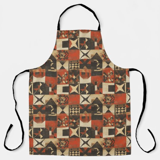 ボヘミアントライバルパターンオールオーバープリントエプロン エプロン (正面)