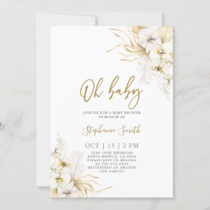 ボヘミアントロピカルベビーシャワーガール招待状 招待状