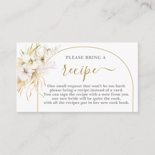 ボヘミアントロピカル ブライダルシャワー レシピカード エンクロージャーカード (正面)