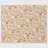 ボヘミアンドライラスティック フローラル オートム フォールズ ウェディング ラッピングペーパー (フラット)