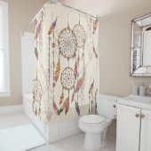 ボヘミアンドリームキャッチャーシームレス手描き シャワーカーテン (インサイチュ)