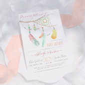 ボヘミアンドリームキャッチャー赤ちゃんガールシャワー招待状 招待状