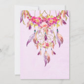 ボヘミアンドリームキャッチャー フラワーベイビーシャワー 招待状 (裏面)