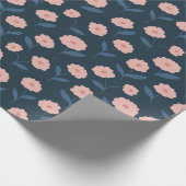 ボヘミアンナビーとピンクの花柄のブライダルシャワー ラッピングペーパー (角)