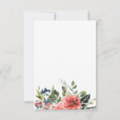 ボヘミアンナビーブルーコーラルフラワル セーブ・ザ・デート 案内状 (裏面)