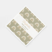 ボヘミアンニュートラルレインボーベビーシャワー スタンダードランチョンナプキン (角)