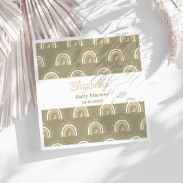 ボヘミアンニュートラルレインボーベビーシャワー スタンダードランチョンナプキン