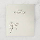 ボヘミアンニュートラル結婚フローラのテーブル座席表 プレイスカード (外部開封)