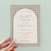 ボヘミアンニュートラル織り竹ブライダルシャワー 招待状