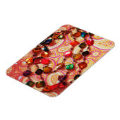 ボヘミアンネックレスジェムストーンペイズリーフォトマグネット マグネット (左側)