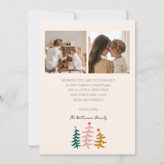 ボヘミアンハイゲモダンボホファミリーホリデーカード サンキューカード (裏面)