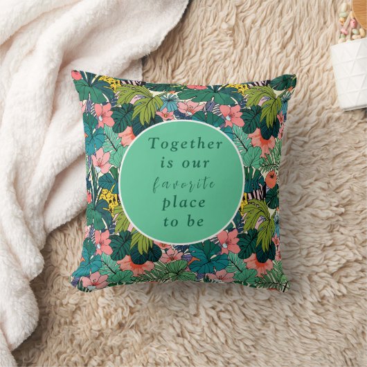 ボヘミアンハイビスカスウェディング クッション (ブランケット)