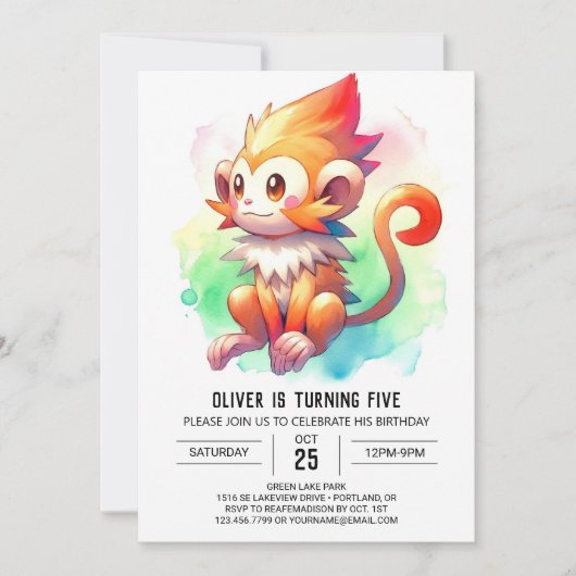 ボヘミアンハウスモンキーバースデー 招待状 (正面)