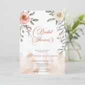 ボヘミアンハウス | ヴィンテージローズのブライズシャワー 招待状 (スタンド正面)