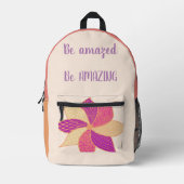 ボヘミアンハッピーフラワーバックパック プリントバックパック (正面)