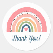ボヘミアンハートとレインボーありがとう ラウンドシール (正面)