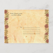 ボヘミアンハート、バラ、鳥、およびバナ結婚ーズ インビテーションポストカード (裏面)