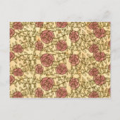 ボヘミアンハート、バラ、鳥、およびバナ結婚ーズ インビテーションポストカード (裏面)