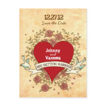 ボヘミアンハート、バラ、鳥、およびバナ結婚ーズ